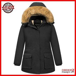 Plus Size Winter Parka Sherpa Lined Detachable Hood 1X-5X